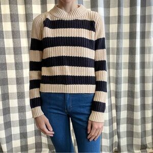 Striped Deep Blue and Cream Sweater